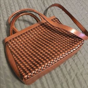 Camel color basket weave Relic purse